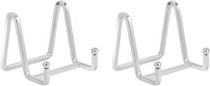 DIDUDIDU Plate Holder Easel Display Stand – Metal Plate Stands for Display – Tabletop Picture Stand – Silver Iron Easels for Display Pictures | Photo Frames | Book | Decorative Plates | Plaque