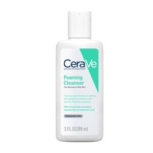 CeraVe Foaming Cleanser For Normal To Oily Skin (88ml) – Dermatologist-Developed Facewash | Non-Comedogenic And Fragrance-Free Cleansers For Acne-Prone Skin