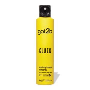 Got2b Glued Blasting Freeze Hairspray for Extreme Styling, Ultra Strong Hold Level 6, Long-Lasting Fixation, Vegan Formula – 300ml