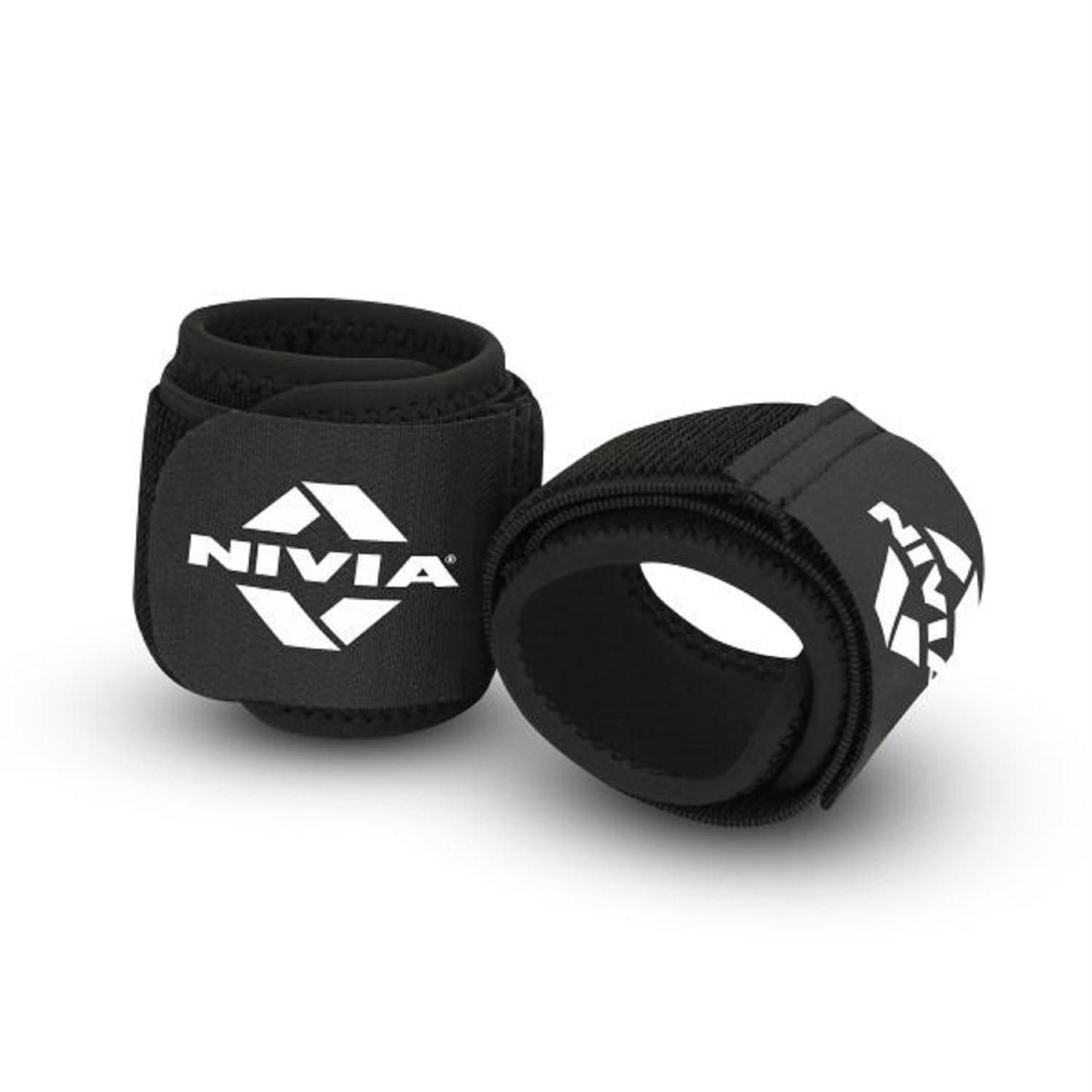 Nivia Wrist Support for Men & Women, Gym Wrist Band for Gym Workout, Hand Band Strap, Black (1 pair)