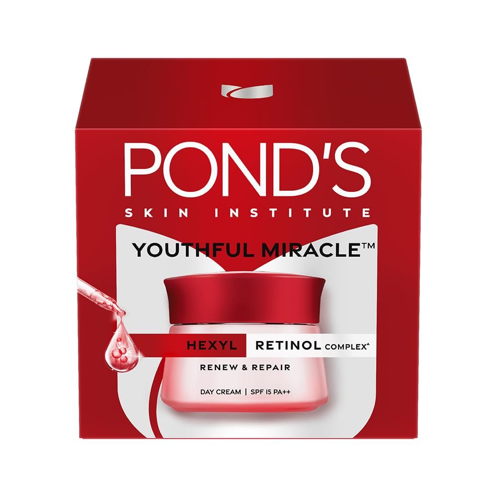 POND’S Youthful Miracle Hexyl Retinol Complex, Renew & Repair Day Cream 50g SPF 15 PA++