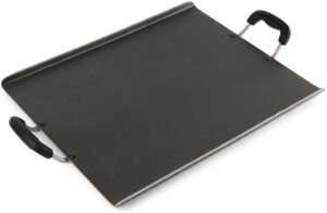CELLO Aluminium Non-Stick Induction Base Square Dosa Patri Tawa 35 CM, Black | ISI Certified, High Guage PFOA Free Hammered Toned Gas Stove & Induction Base, Scratch Resistant, Easy Cooking & Cleaning