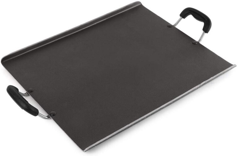 CELLO Aluminium Non-Stick Induction Base Square Dosa Patri Tawa 35 CM, Black | ISI Certified, High Guage PFOA Free Hammered Toned Gas Stove & Induction Base, Scratch Resistant, Easy Cooking & Cleaning
