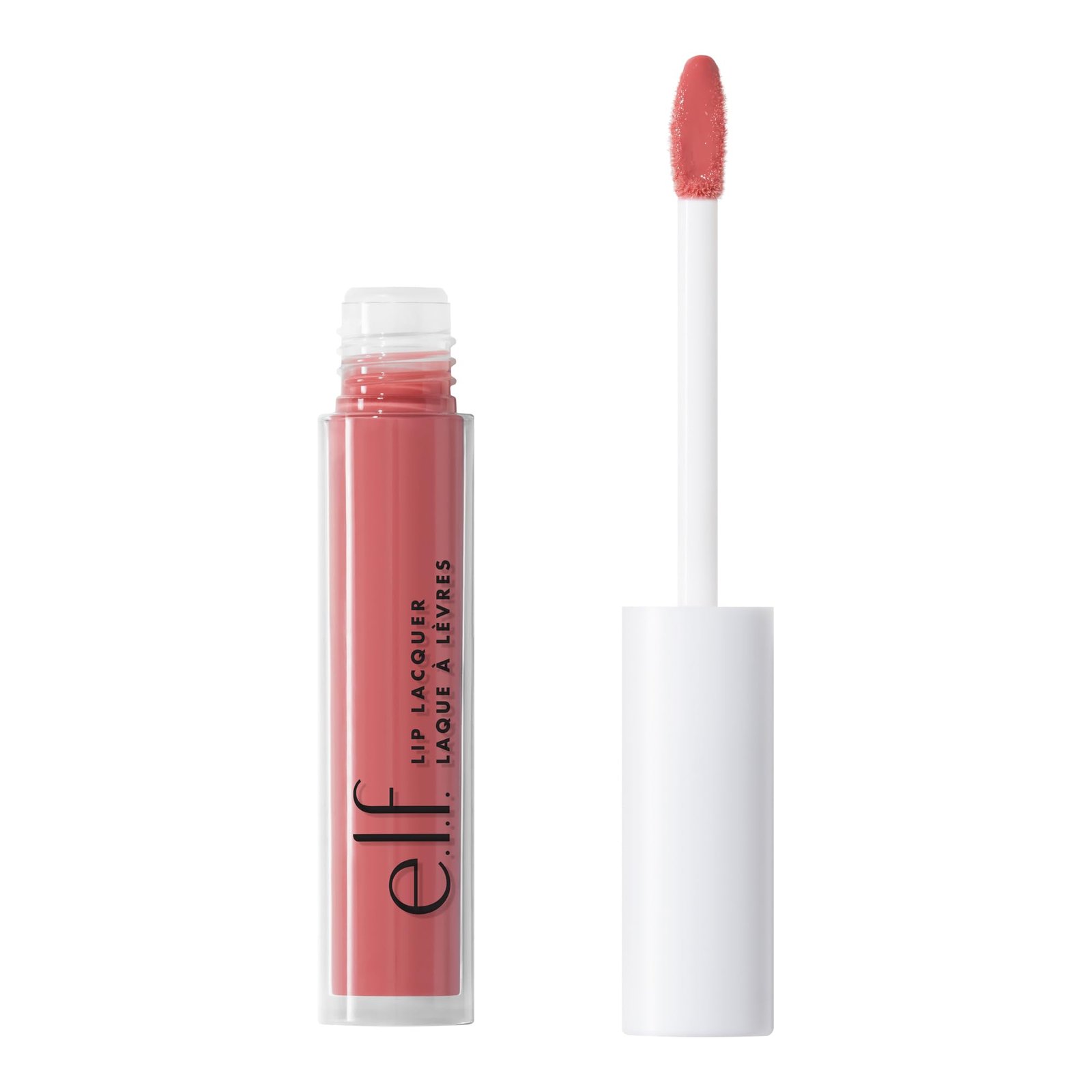 e.l.f. Lip Lacquer, Nourishing, Non-Sticky Ultra-Shine Lip Gloss With Sheer Colour, Infused With Vitamins A & E, Vegan & Cruelty-Free, Wild Rose
