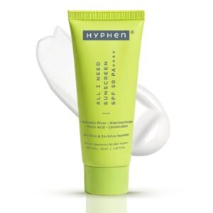 Hyphen All I Need Sunscreen SPF 50 PA++++ | With New-Gen UV Filters | No White Cast | In-Vivo Tested | Brightens,Hydrates| Lightweight Non-Greasy UVA/UVB Protection | For All Skin Types | Women & Men | 30ml
