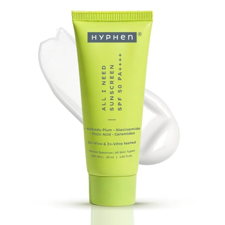 Hyphen All I Need Sunscreen SPF 50 PA++++ | With New-Gen UV Filters | No White Cast | In-Vivo Tested | Brightens,Hydrates| Lightweight Non-Greasy UVA/UVB Protection | For All Skin Types | Women & Men | 30ml