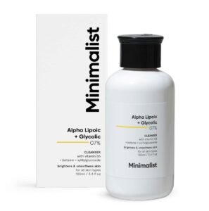 Minimalist 7% ALA + Glycolic Brightening Face Wash | Cleanser with ALA For Glowing Skin, AHA for Exfoliation and Vitamin B5 For Hydration | Sulphate-free | Fragrance-free | For Women & Men | 100 ml