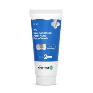The Derma Co Sali-Cinamide Anti-Acne Face Wash with 2% Salicylic Acid & 2% Niacinamide – 80 ml | Clears Acne & Marks | Removes Excess Oil