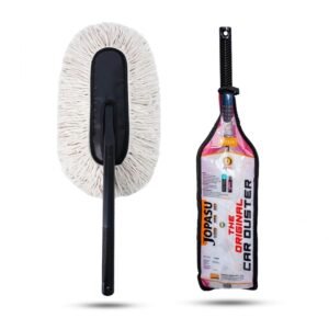 Jopasu Car Duster with Paraffin Wax-Treated Cotton Strands | Scratch-Free Dry Dust Cleaner for Cars | Lint Free Reusable Exterior Cleaning Brush