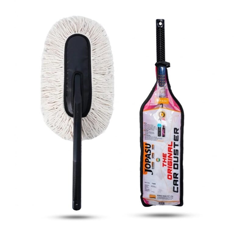 Jopasu Car Duster with Paraffin Wax-Treated Cotton Strands | Scratch-Free Dry Dust Cleaner for Cars | Lint Free Reusable Exterior Cleaning Brush