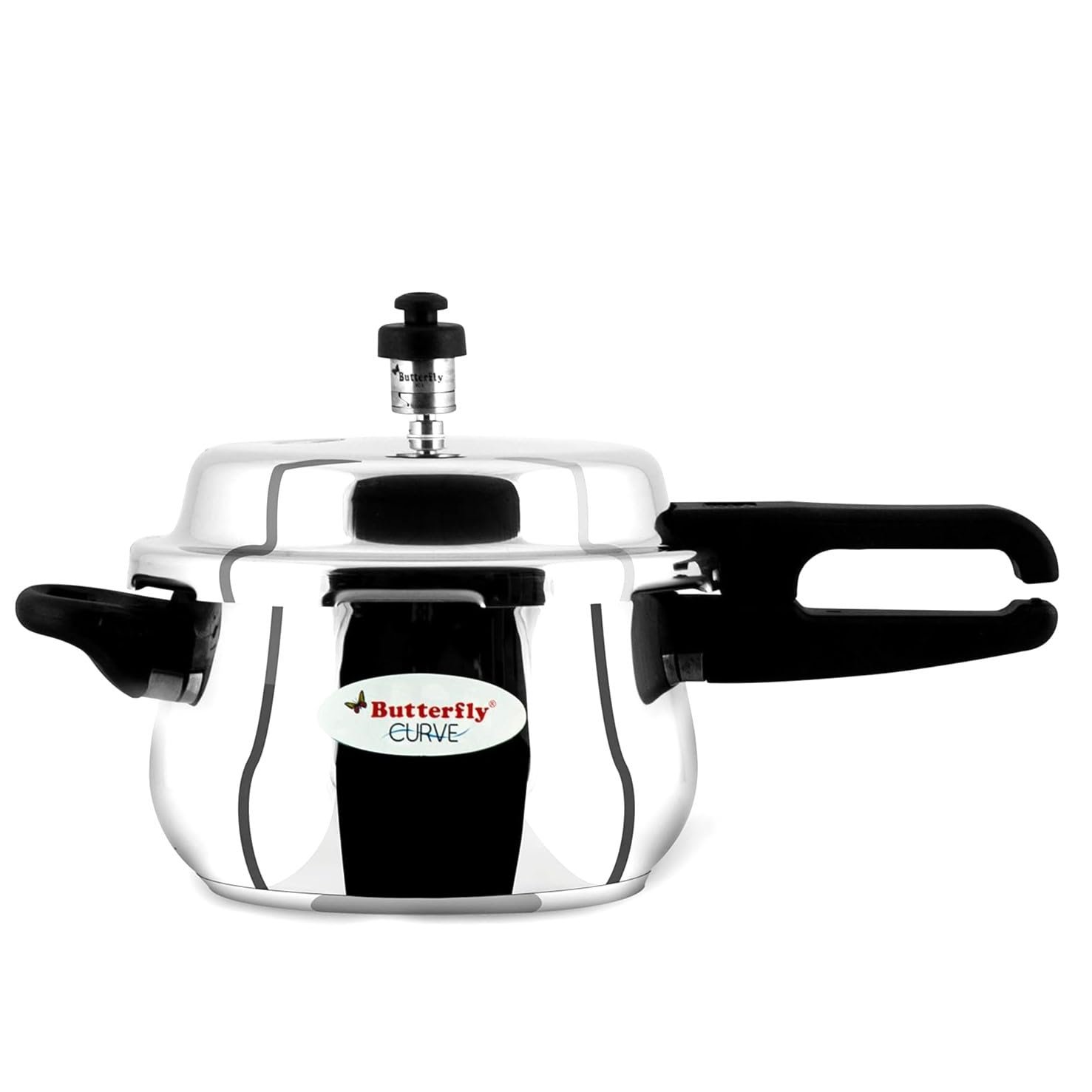 Butterfly Curve 3 Litres Stainless Steel Outer Lid Pressure Cooker | TRIPLY Base | Induction & Gas Stove Compatible | Triple Safety | ISI Certified | 5 Years Manufacturer’s Warranty