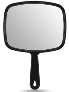OMIRO Hand Mirror, All Black Handheld Mirror with Handle, 6.3″ W x 9.6″ L