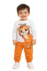 Kids Dress for Boys | Printed Round Neck Full Sleeve T-Shirt and Pant Clothing Set for Baby Boys