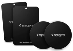 Spigen Magnetic Metal Plate Set for Car Phone Mount (4 Pack) – Black