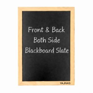 YAJNAS Black Board for Kids | Wood – Double Sided Blackboard Slate | Pre-Writing Toys | Educational Kids Toys | Heavy Duty Slate Chalk Boards with Frame 9×11 Inch (23×28 cm)