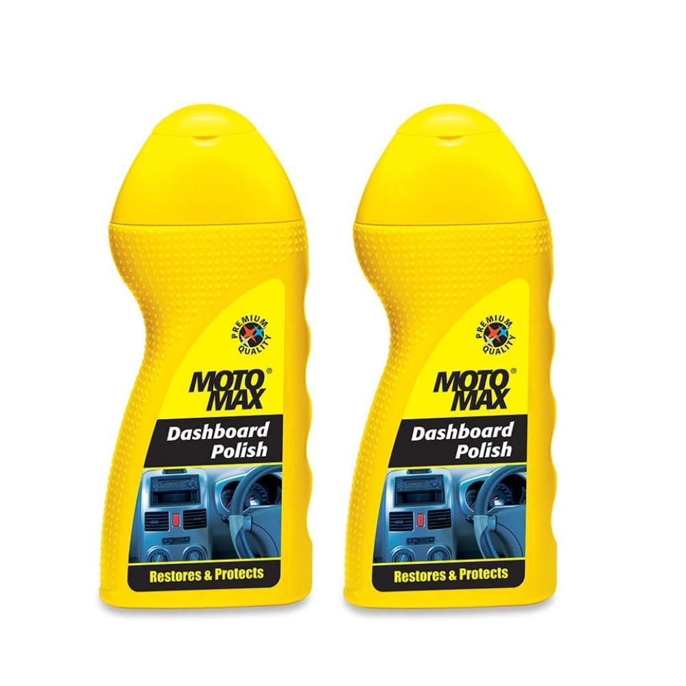 Motomax Dashboard Polish 100 ml, Pack of 2, with Cleaners & Silicone | Restore, Shine Dull dashboards| Protect from UV Rays, Cracking, Fading