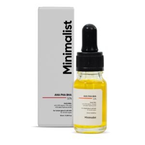 Minimalist 25% AHA + 2% BHA + 5% PHA Peeling Serum Solution for Glowing Skin, Smooth Texture & Pore Cleansing | AHA BHA PHA Peel Serum For Weekend Exfoliation | 10 ml