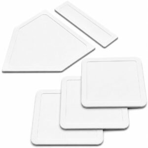 GoSports Baseball & Softball 5 Piece Base Set | Rubber Field Bases for Kids & Adults, White
