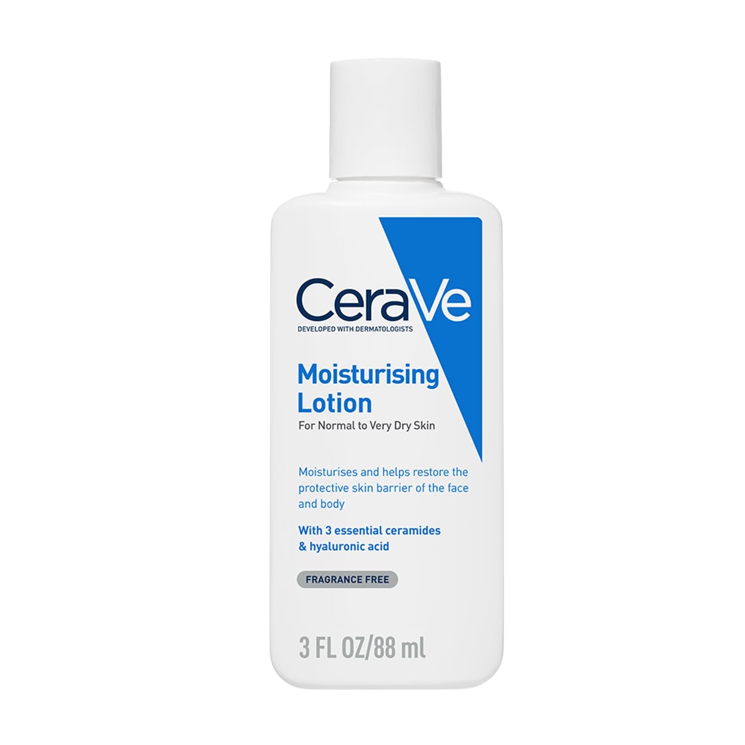 CeraVe Moisturizing Lotion For Normal to Dry Skin (88ml) – Formulated With 3 Essential Ceramides And Hyaluronic Acid | Non-Comedogenic, Oil Free And Fragrance-Free Body Lotion