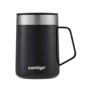 Contigo Streeterville Desk Mug, 420 ML – Insulated Stainless Steel Mug with Stainless Steel Handle, Keeps Coffee & Tea Hot up to 5 Hours, Coffee Mug for Office & Home (Licorice)