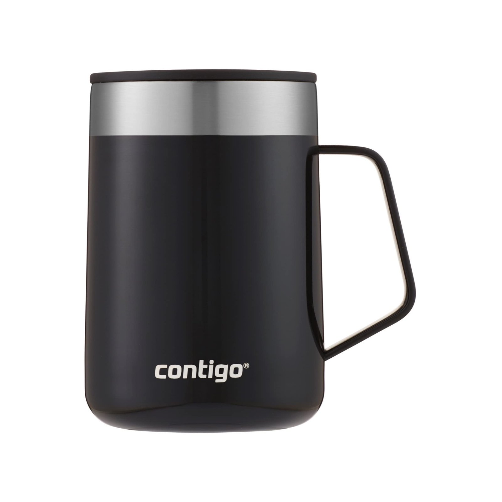 Contigo Streeterville Desk Mug, 420 ML – Insulated Stainless Steel Mug with Stainless Steel Handle, Keeps Coffee & Tea Hot up to 5 Hours, Coffee Mug for Office & Home (Licorice)