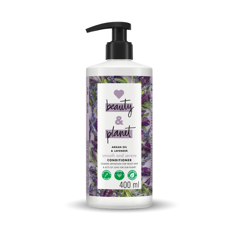 Love Beauty And Planet Argan Oil and Lavender Natural Conditioner for Dry & Frizzy hair|No Sulfates,No Paraben|400 millilitre