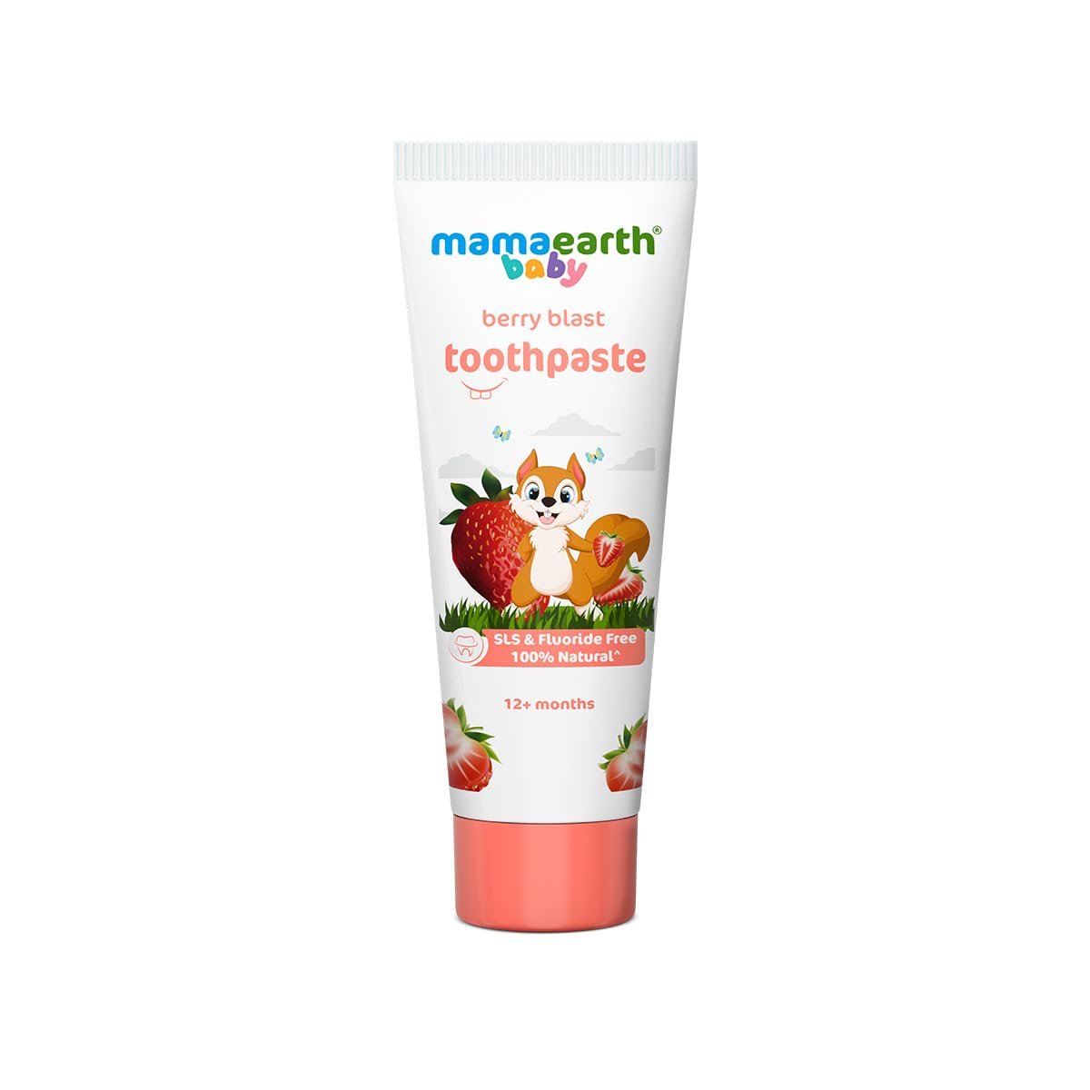Mamaearth 100% Natural Berry Blast Kids Plaque Removal Toothpaste 50 Gm, Fluoride Free, SLS Free, No Artificial Flavours, Best for baby