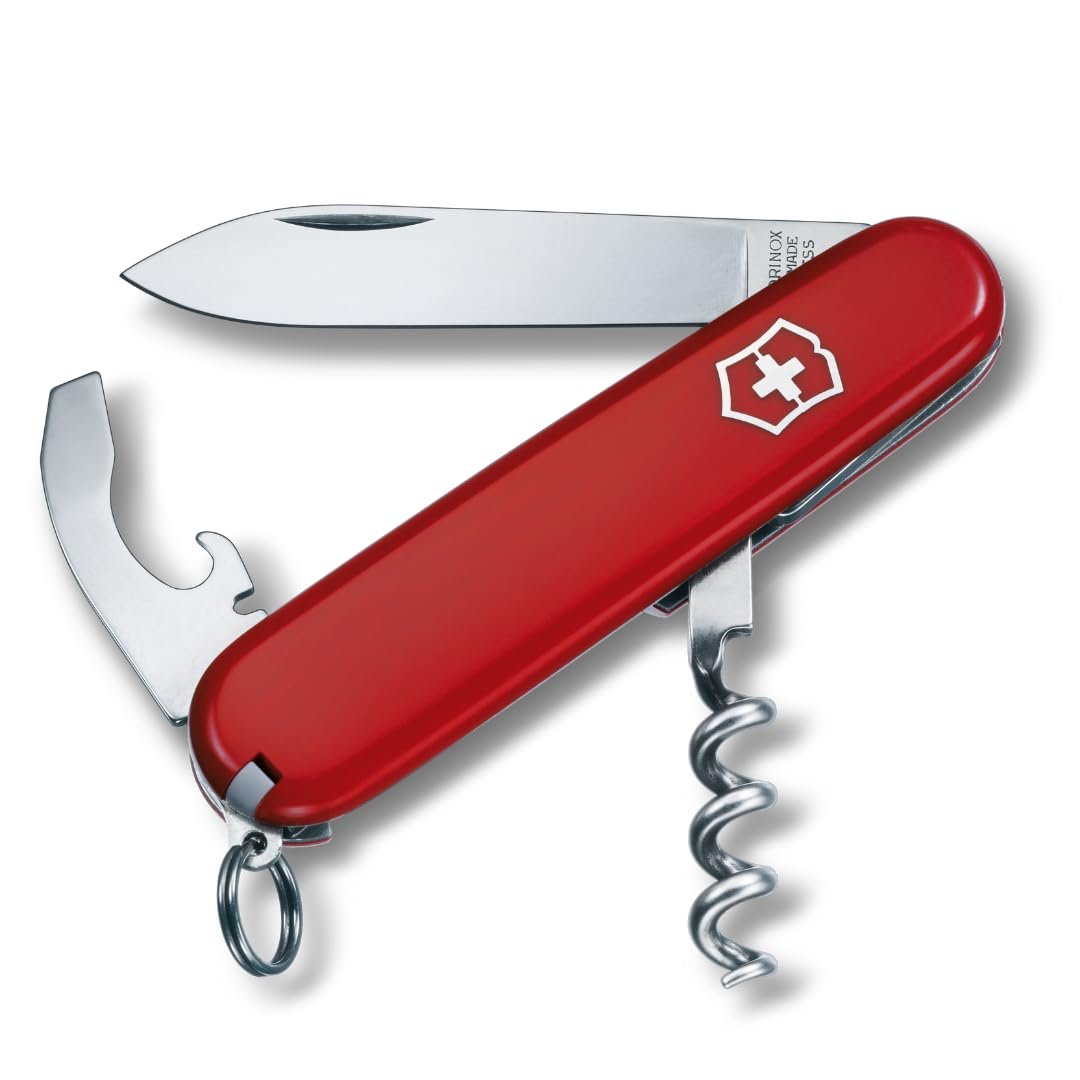 Victorinox Swiss Army Knife – Waiter – 9 Functions Multitool for Wine Lovers – Red, 84 mm