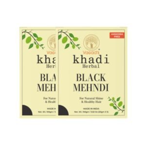 Vagad’s Khadi Herbal Gramodaya Pure Natural Black Mehndi For Hair With Goodness of Neem For Longlasting Natural Hair Colour (Pack of 2x100g)