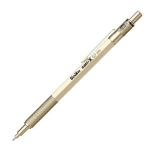 Scrikss 0.7mm Mechanical Clutch Lead Pen Pencil Metallic Gold Body Matri-X Series Eraser Included