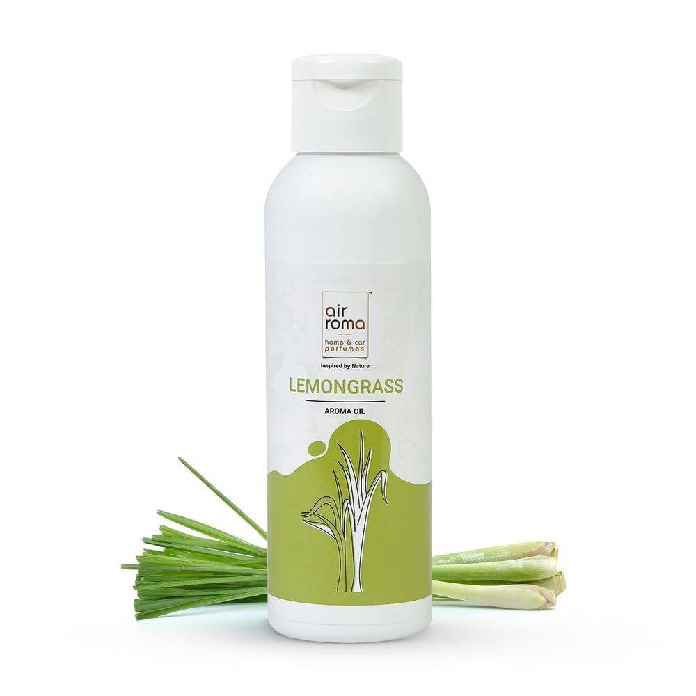 AIR-ROMA Pure, Natural and Undiluted Lemon Grass Aroma Diffuser Oil, 100ml | Strong & Long-Lasting Aroma – Fragrance Oil for Home, Office, Candles