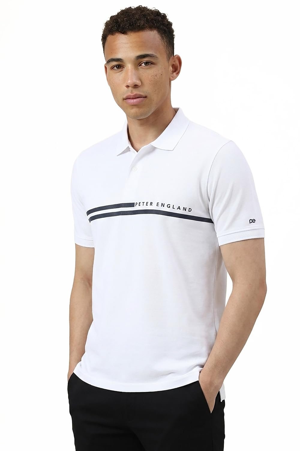 Peter England Men’s Everyday Solid Regular Fit Polo | Cotton Rich | Premium Pique Weave