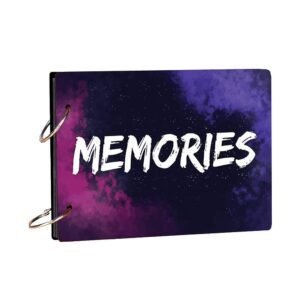 100Yellow Memories Theme Wooden Photo Album Scrapbook| 40 A5 Pages | Size : 15.2 Cm X 21.5 Cm |Multicolour