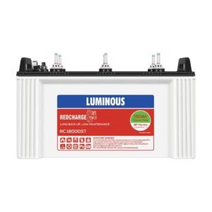 Luminous Red Charge RC 18000 ST 150AH Short Tubular Plate Inverter Battery with 36 Months Warranty for Home, Office & Shops