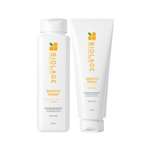 Biolage Professional Smooth Proof Anti-Frizz 3-Step Regime | Up to 72HR Frizz Control | For Dry and Frizzy Hair | With Camellia Oil & Glycerin| Vegan & Cruelty-Free | 200ml + 100ml + 100ml