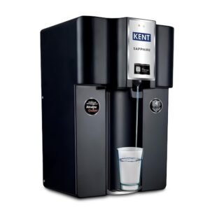 KENT Sapphire-B RO Water Purifier|RO+UF+Inline UV+Alkaline+TDS Control+UV LED in Tank |Fully Automatic On & OFF Operation|.0001 Micron RO Membrane|20 LPH|8L| Ideal For Borewell/Tanker/Municipal Water