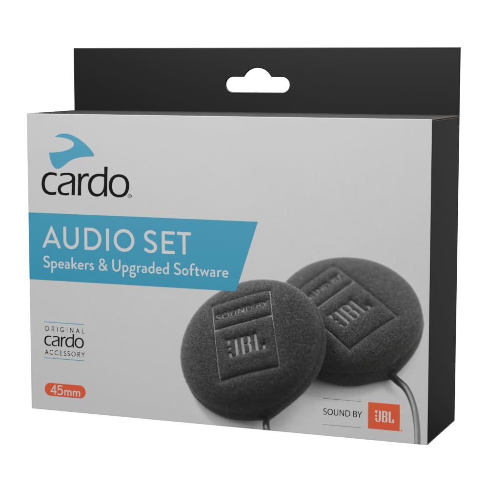 Cardo Motorcycle 45mm Audio Set, Works with Most Helmet Communicators (Black, Single Pack)