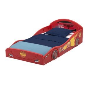 Delta Children Toddler Bed Cars Lightning McQueen Plastic with Guardrails