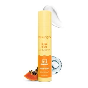 Aqualogica Glow+ Dewy Gel Sunscreen – 50 g | SPF 50+ PA++++ | In-Vivo Tested | New-age Filters | 12-Hour* Sun Protection | Tan Protection | For Bright & Hydrated Skin | Fragrance-Free & No White Cast | C-Hyaluron Complex™ & Papaya | Broad Spectrum UVA/B & Blue Light Protection | Lightweight | For Men & Women
