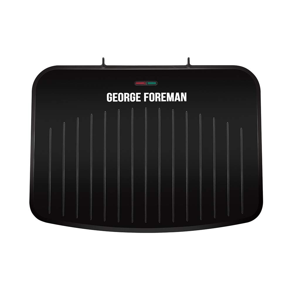 George Foreman Large Electric Fit 2400W Grill Toaster Sandwich Maker | Non stick, Healthy, Griddle, Hot Plate, Panini, BBQ, Energy saving, Vertical storage, Easy clean, Drip tray | Black, 25820
