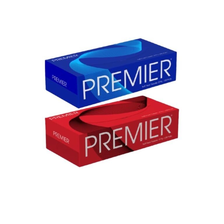 Premier 2-Ply Box Face Tissue Papers – 100 Pulls per Box (Pack of 2, 200 Pulls, 400 Sheets) – Soft & Absorbent Facial Tissues for Home, Office, Car & Travel