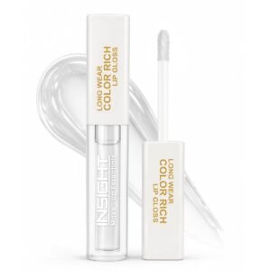INSIGHT Long Wear Color Rich Lip Gloss – Frost | Ultra Glossy | Moisturising & Non-Sticky | Enriched with Jojoba Oil | Plumper, Fuller Lips | All Day Wear | 4ml