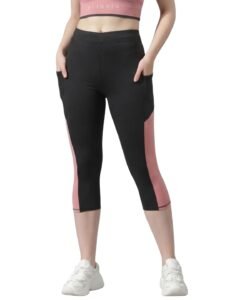 BLINKIN Women’s 3/4 Gym Wear Tights for Women with Side Pockets : Perfect for Active Wear, Yoga & Cardio Workouts – The Ultimate Gym Pants for Woman Workout (Capri-258)