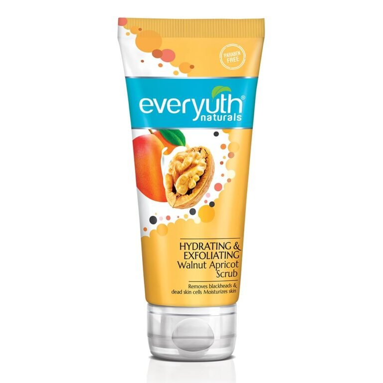 Everyuth Naturals Hydrating & Exfoliating Walnut Apricot Face Scrub|India’s No.1 Scrub |Removes Blackheads & Moisturizes|Walnut Shell & Apricot|Oily, Dry, Normal, Combination, Sensitive Skin-100g Tube