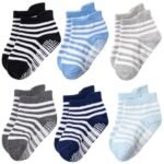 ZAPLES Baby Non Slip Grip Ankle Socks with Non Skid Soles for Infants Toddlers Kids Boys Girls