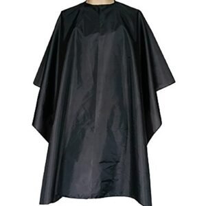 Waterproof Professional Salon Cape with Snap Closure Nylon Hair Salon Cutting Cape Barber Hairdressing Cape – 59″ x 51″ Black