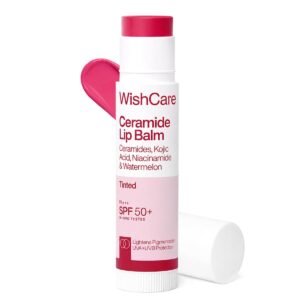 WishCare Tinted Lip Balm SPF 50 PA++++ | Brightening Lip Balm for Dark Lips | In-Vivo Tested | Kojic Acid & Niacinamide | For Women | 5g (packaging may vary)