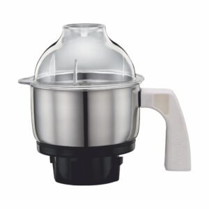 Preethi MGA-504 0.5-L Jar (Steel and Transparent) | Stainless Steel & Glass | Built-in Grinder | Brushed Finish