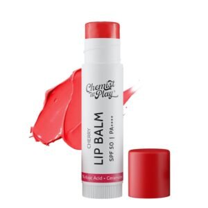 Chemist At Play Cherry Tinted Lip balm SPF 50 | 1% Kojic Acid | Brightening Lip Balm for Dark Lips | For Dry & Chapped Lips | For Men & Women | 4.5 g