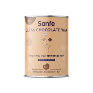Sanfe Detan Chocolate Wax | 600g | Chocolate Wax for Hair Removal Body Waxing Routine | Tan Removal | For Arms, Legs, Bikini, Chest & Bum Use | Salon Style Waxing at Home
